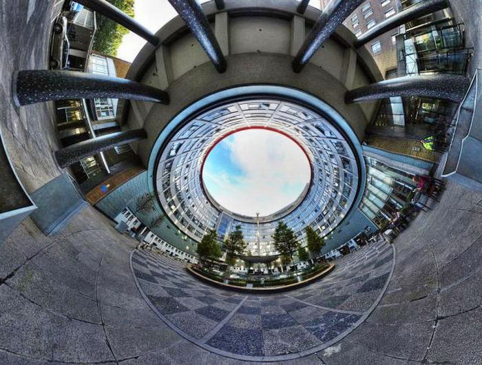 Центр 360. Сферическая панорама Кутузовский проспект. Круглый стр. Как сферическую панораму превратить в ровную.
