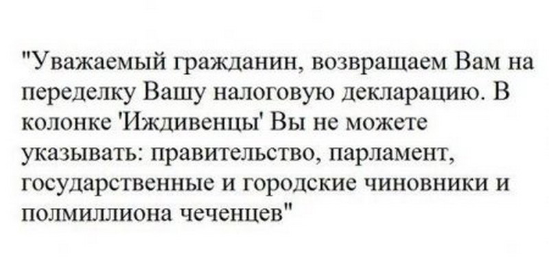 Гражданин уважает. Декларация прикол. Иждивенцы прикол. Уважаемый гражданин возвращаем Вашу налоговую декларацию. Иждивенцы фото юмор.