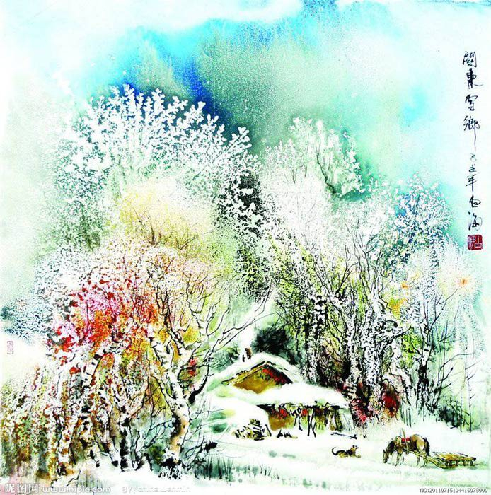 Зимняя сказка в китайских акварелях